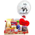 Cesta de aniversário doce encanto - com coração