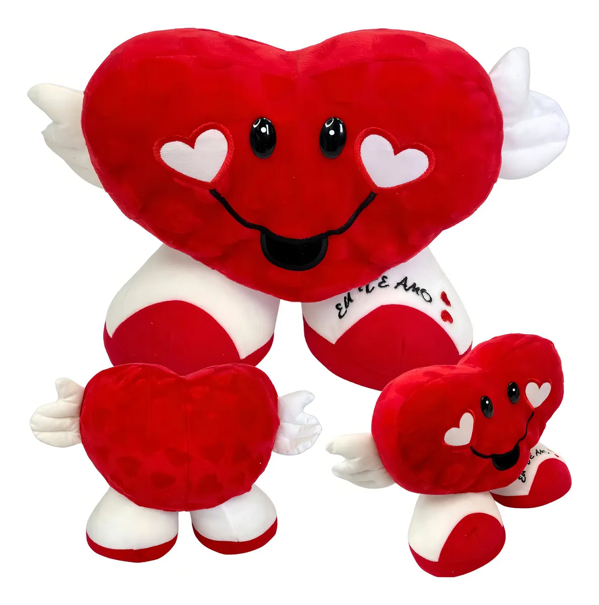 D_NQ_NP_2X_618484-MLA99993568203_112025-F.webp Almofada Decorativa Coração Mq Imports Pelúcia Vermelha e Branca 25cm - Imagem 1