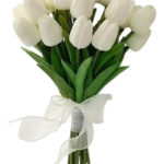 Buquê de tulipa branco artificial