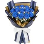 Buquê Blue - 12 Rosas Azuis